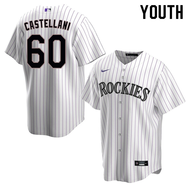 Nike Youth #60 Ryan Castellani Colorado Rockies Baseball Jerseys Sale-White